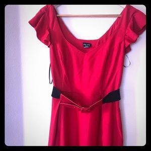 City Chic Red A-lined flutter sleeve dress M/18